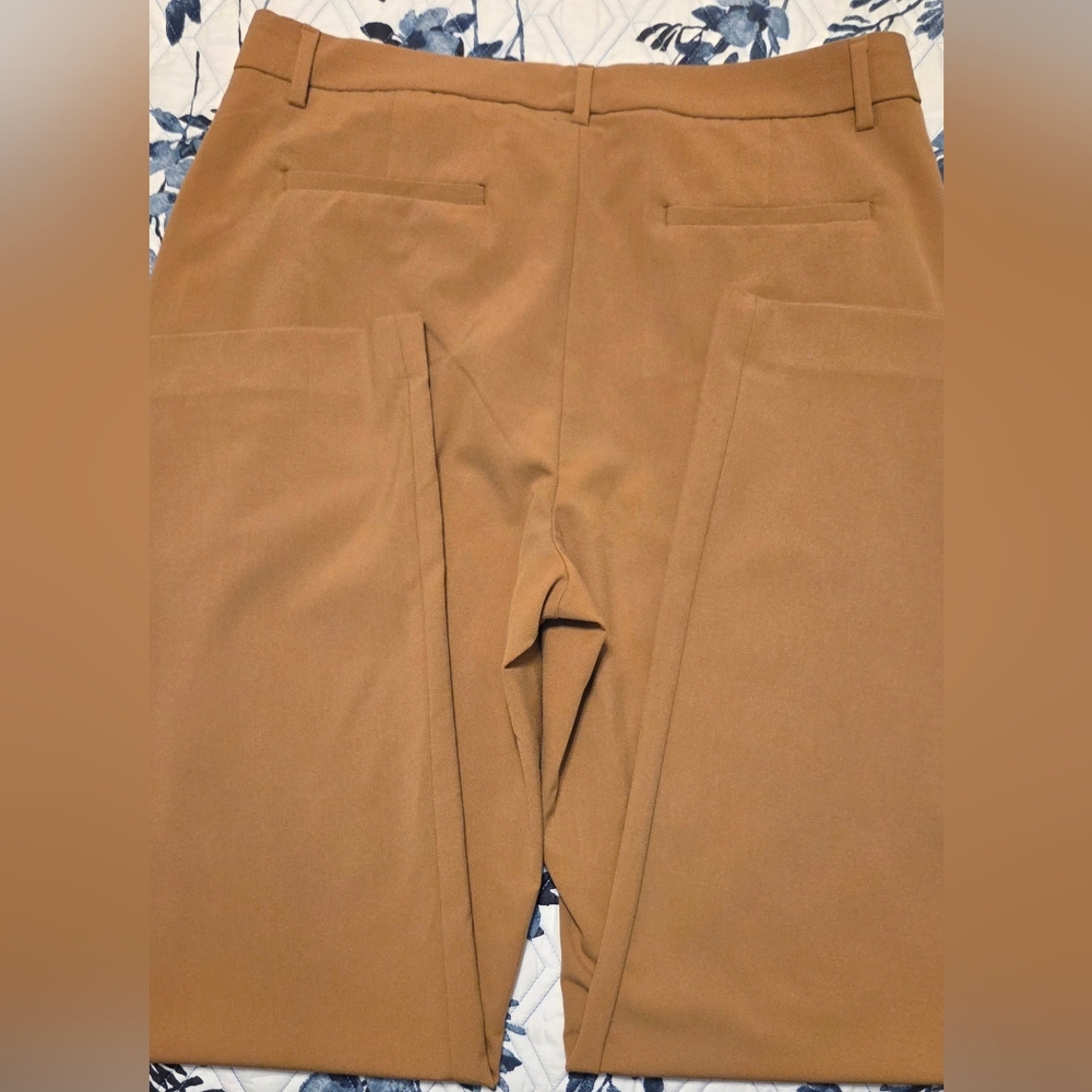 Banana Republic Sculpted Stretch Straight High Rise Trousers Size 12 Neutral Tan - Picture 5 of 5